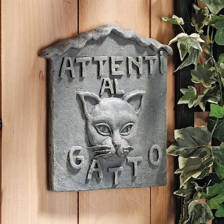 DESIGN TOSCANO Beware of Cat Italian Wall Sculpture: Attenti al Gatto NG31604